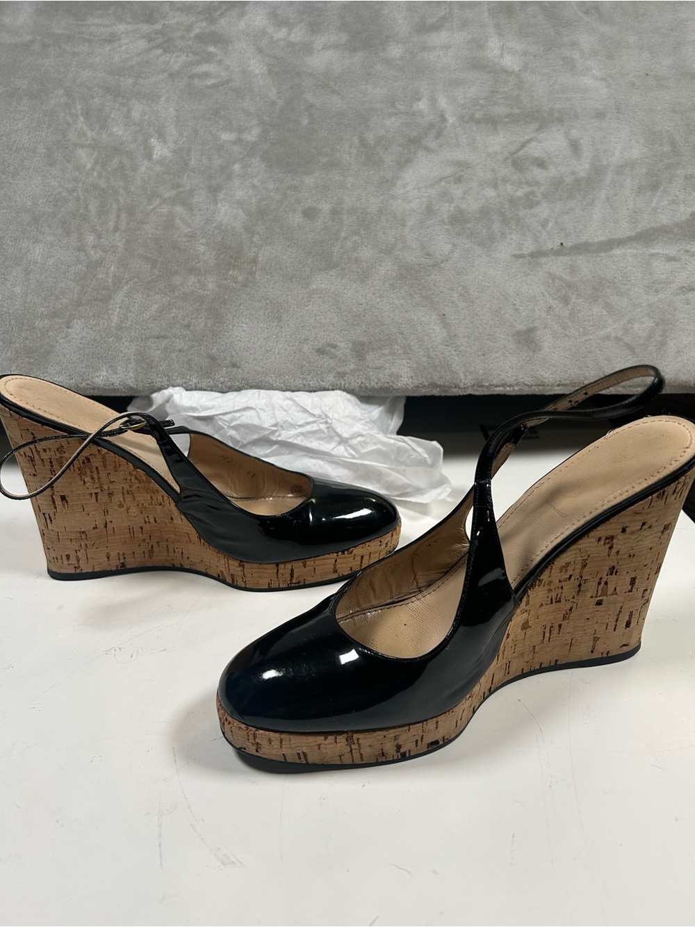 Yves Saint Laurent Black Patent Leather Slingback Clog Mules - Picture 11 of 16
